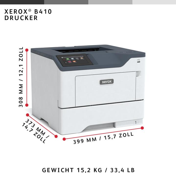 Actual product image Xerox B410 A4 47PPM 1200DPI 1GB (Laser, Black and white)