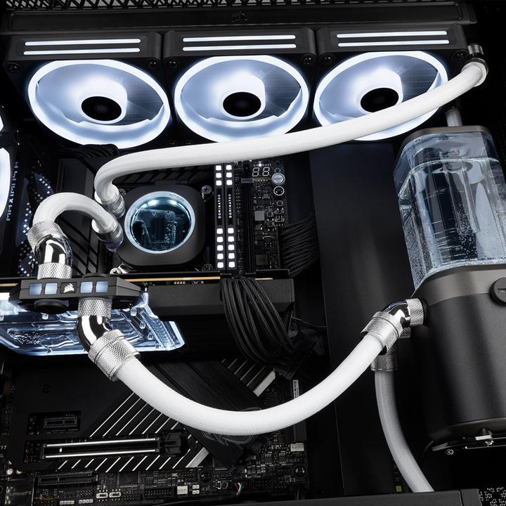 Immagine prodotto Corsair Tubi (morbidi), XT Softline Mesh Bianco (3 m 10/13 mm ID/OD) (3 m, Materiale sintetico)