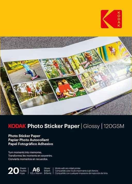 Image du produit Kodak Photo Sticker Paper Gloss 120gsm A6x20 (3510652) (120 g/m², 20 x)