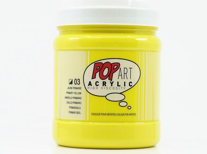 Actual product image Pebeo Pop Art Acrylic For School (Primary yellow, 700 ml)