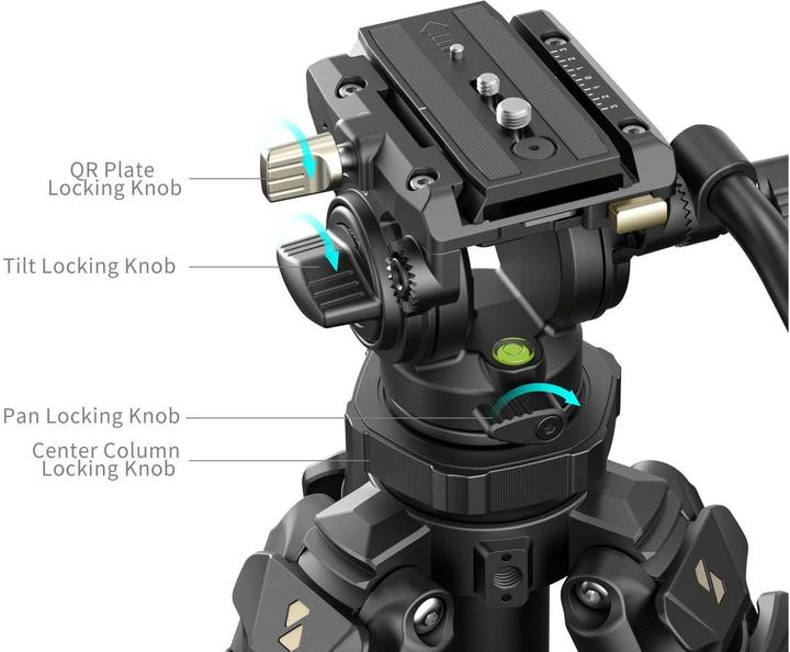 Image du produit SmallRig Kit de trépied vidéo léger en fibre de carbone AD 50 Pro 4420 (Matières plastiques)