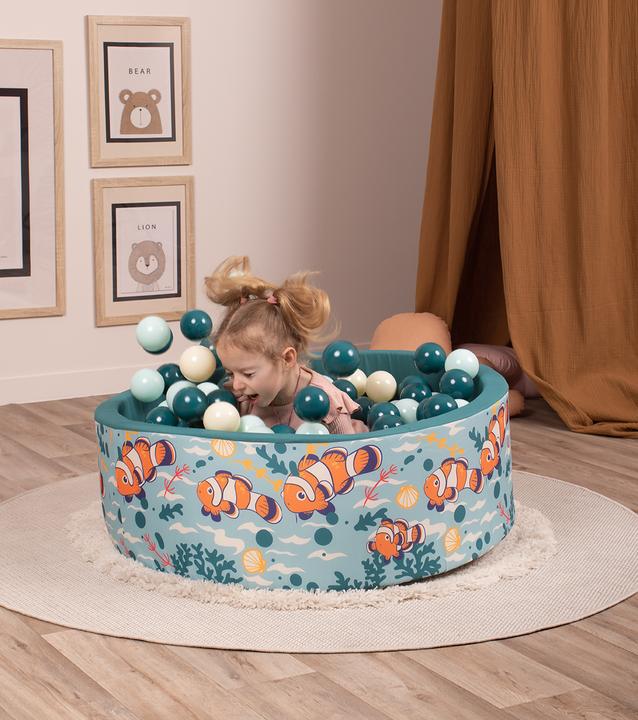 Image du produit Knorrtoys Piscine à balles soft - "poisson clown" - 150 balles beige/light mint/dark sea