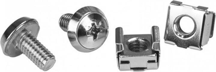 Actual product image StarTech M6 rack screws and M6 cage nuts - 20 pack - M6 nuts - Server cabinet mounting screws