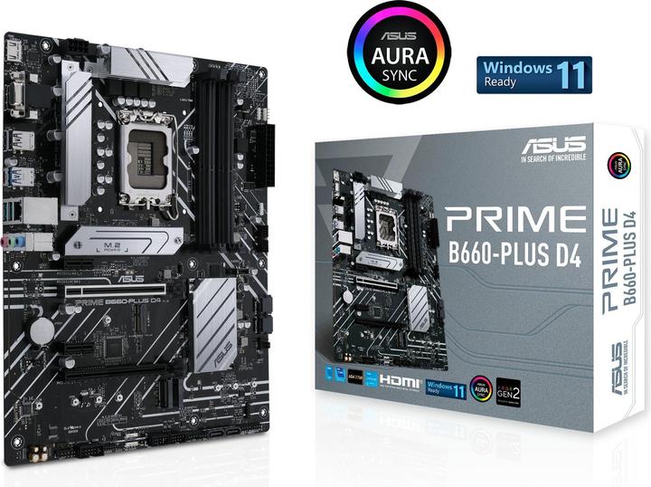 Produktbild ASUS PRIME B660-PLUS D4 (LGA 1700, Intel B660, ATX)