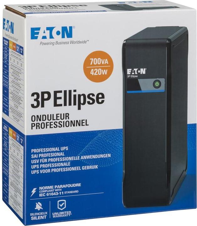 Actual product image Eaton USV 3P700I 700VA 420W IEC (0.70 VA, 420 W, Standby UPS)