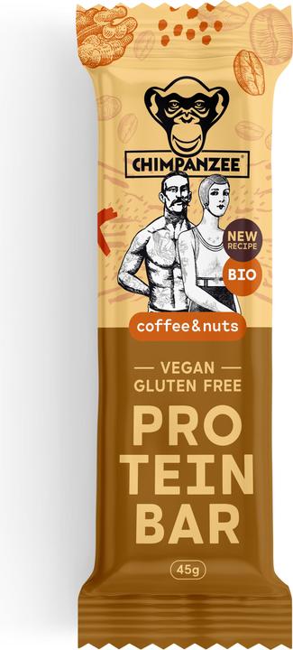 Chimpanzee Barretta proteica Caffè e Noci (Vegan, Biologica, Senza Glutine) 20x45gr (Noci al caffè, 20 pz., 900 g)