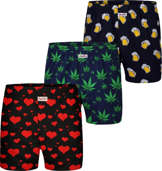 Sugar Pine Boxer Motiv Print Mix (M, 3er Pack)