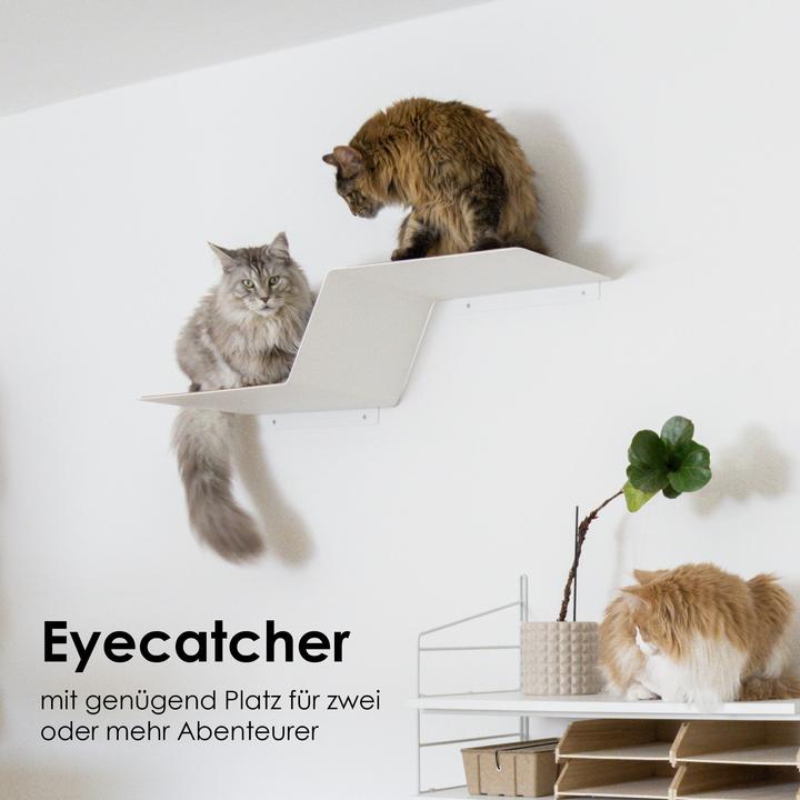 Produktbild LucyBalu WAVE Katzenstufe XXL (24 cm, Weiss - Sand)