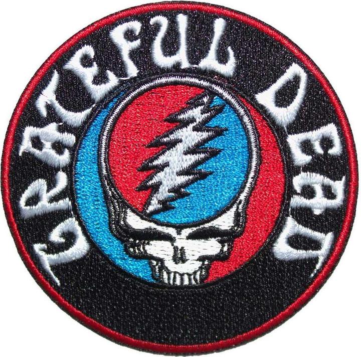 Actual product image Grateful Dead Steal Your Face Woven Logo Iron On Patch