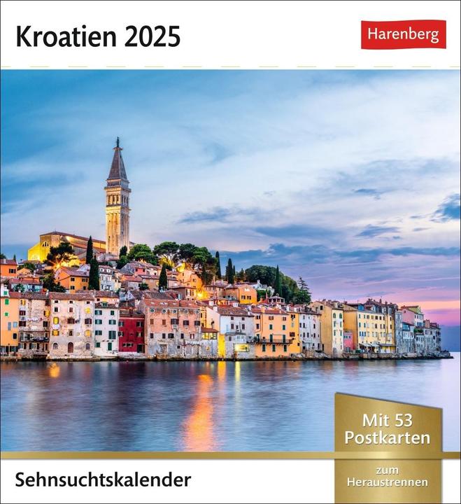 Produktbild Harenberg Kroatien Sehnsuchtskalender 2025 - Wochenkalender mit 53 Postkarten (Deutsch)