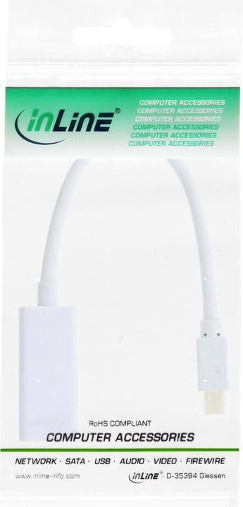 Produktbild InLine Mini DisplayPort HDMI Adapterkabel mit Audio (Mini DP, 15 cm)