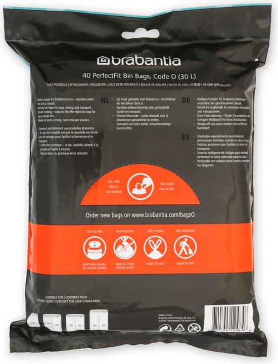 Productafbeelding Brabantia PerfectFit afvalzak type O 30 L, 40 stuks. (40 x, 30 l)