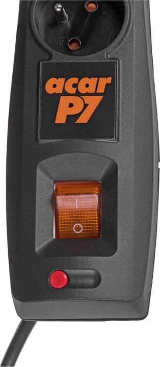 Actual product image Acar Listwa zasilająca P7 przeciwprzepięciowa 7 gniazd 5 m czarna (W0116) (7 x, 5 m)
