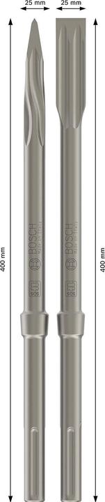 Produktbild Bosch Professional Zubehör PRO SDS max-5C Meissel-Set, Spitzmeissel 400 mm, Flachmeissel 25 x 400 mm, 2+2-tlg. (400 mm)