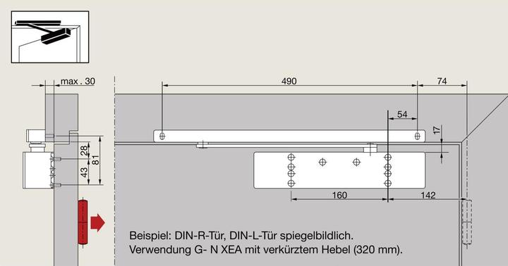 Actual product image Dormakaba Door closer TS 98 XEA G-N | EN 1-6 | with guide rail without hold-open black