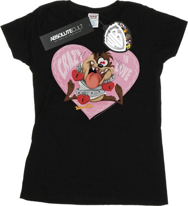 Immagine prodotto Looney Tunes Taz Valentine's Day Crazy In Love Maglietta Donna (S)