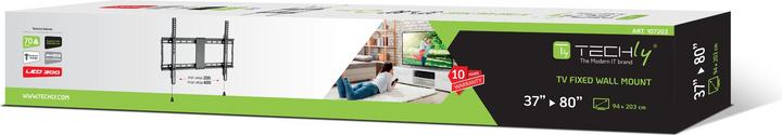 Produktbild Techly Wandhalterung für LCD TV LED 37"-80", schwarz (Wand, 80", 70 kg)