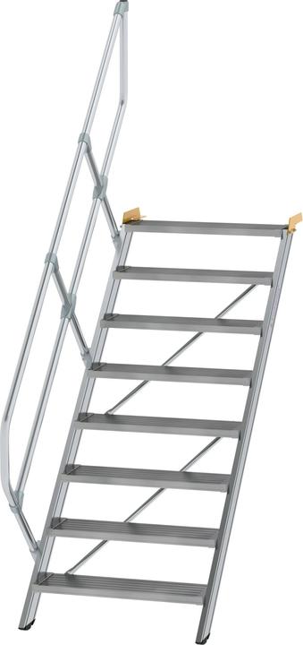 Image du produit Munk Escalier 45° largeur des marches 800 mm 8 marches aluminium strié (Escabeau, 180 cm)