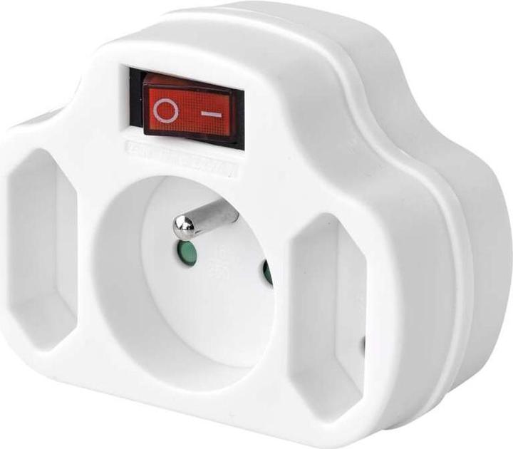 Emos Steckverteiler mit Schalter 1 Steckdose ohne + 2x Euro weiss (P0029) (2 x)