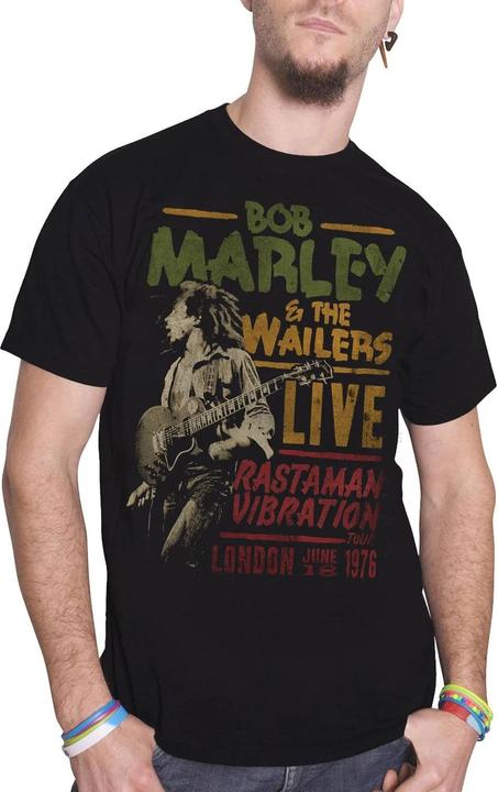 Immagine prodotto Bob Marley Maglietta da adulto in cotone Rastaman Vibration Tour 1976 (M)