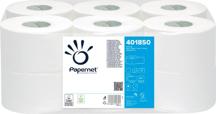 Actual product image Papernet Toilet paper large roll Werra Tissue Mini white 2-ply 12 rolls/pack, 170 m, 557 sheets (12 x)