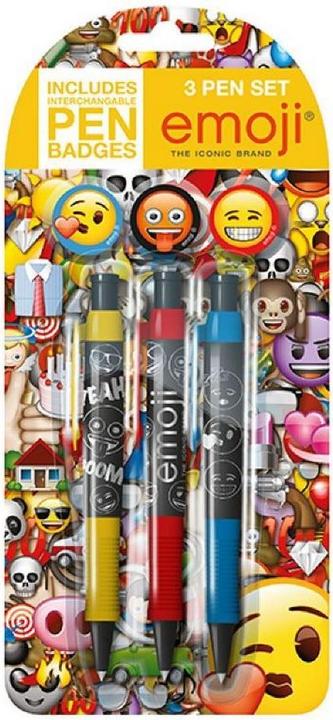 Actual product image Emoji Ballpoint Pen Set (Pack of 3) (Black, Colored, 3 x)