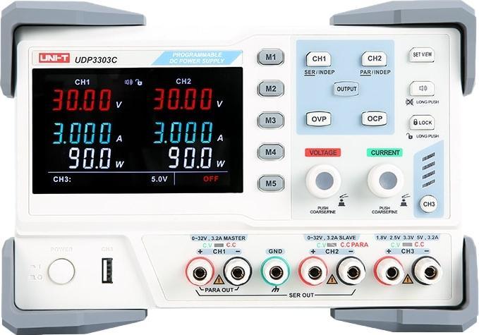 Produktbild Uni-T Labornetzteil UDP3303C, 3-Kanal, RS232, 0...30 V, 0...3 A, 195 W