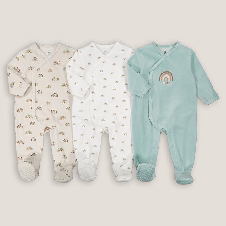 La Redoute Collections 3er-Pack Samt-Strampler