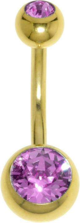 Produktbild Bijouteria Bauchpiercing (Chirurgenstahl 316L, PVD Beschichtung (goldfarbig), Premium Kristall)