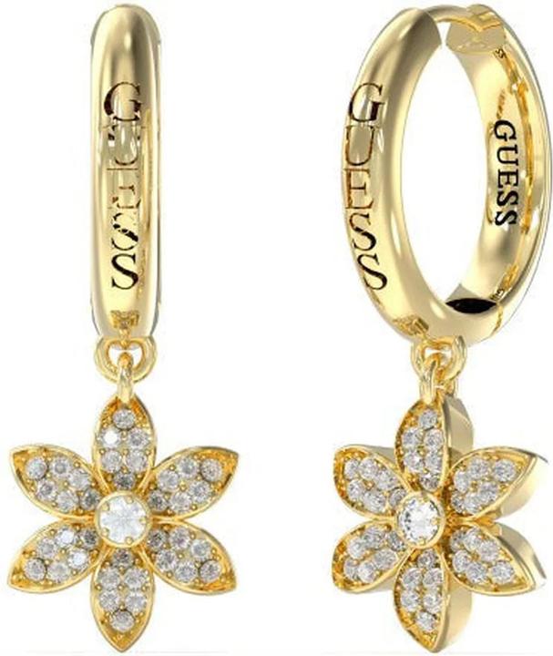Produktbild Guess 30MM PAVE FLOWER HUGGIES Ohrringe (Edelstahl)