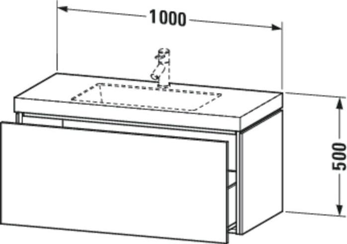 Produktbild Duravit Waschtischunterbau L-CUBE m WT Vero Air 500x1000x480mm 1 HL grp ma