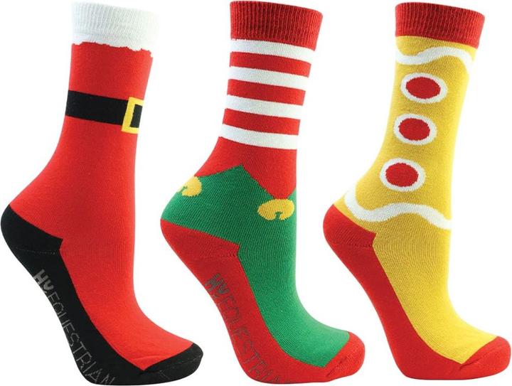 Hy Festive Feet Socken weihnachtliches Design(3erPack)