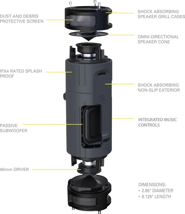 Immagine prodotto Scosche boomBOTTLE - Altoparlante portatile Bluetooth (15 h, Batteria ricaricabile)