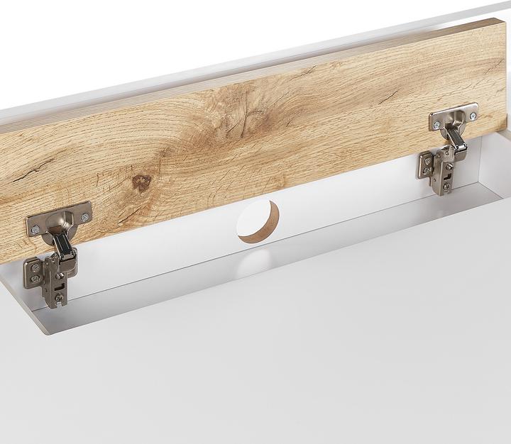 Actual product image Beliani Desk white / light wood shade 120 x 60 cm drawer FOCUS (120 x 60 x 84 cm)