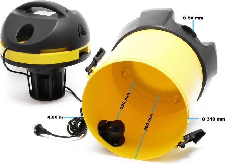 Immagine prodotto Wiltec Hoover industriale 1400W 30l aspirapolvere a umido aspirapolvere a secco aspirapolvere multiuso (Aspirapolvere a umido e a secco)