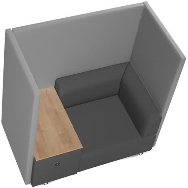 Actual product image Rocada Soft Seating meeting corner black, grey grey fabric