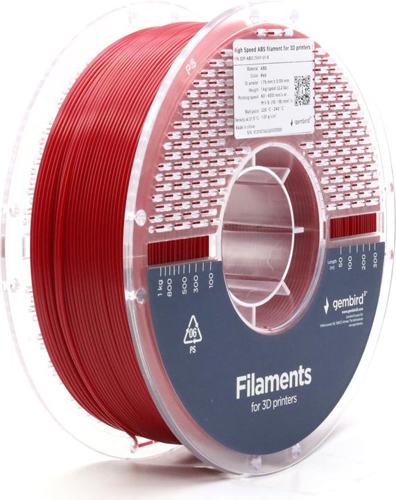 Immagine prodotto Gembird 3DP-ABS1.75HY-01-R (ABS, 1.75 mm, 1000 g, Rosso)