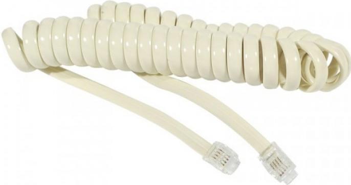 Actual product image Générique Telephone handset spiral cord ivory- 2 m
