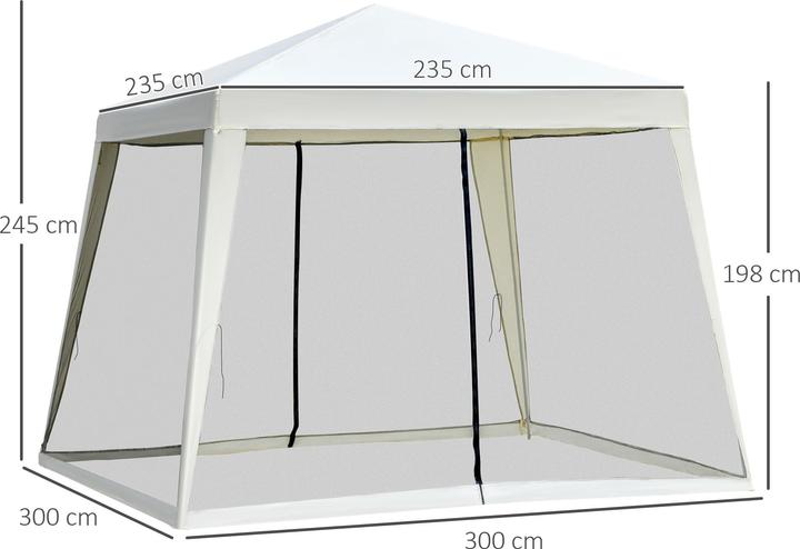 Immagine prodotto Outsunny Padiglione con zanzariera (300 cm, 300 cm)