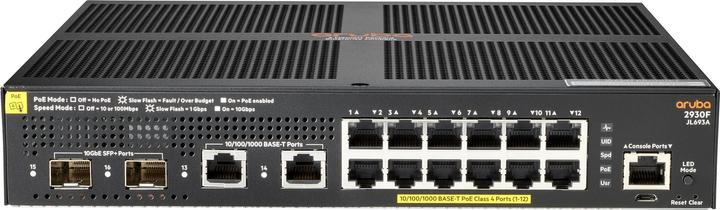 Produktbild HPE Aruba 2930F 12G PoE+ 2G/2SFP+ Switch (12 Ports)