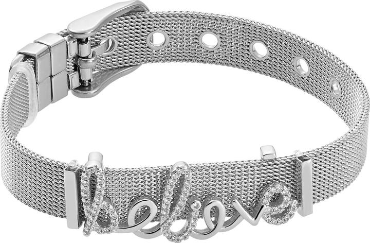 Actual product image Heideman Mesh bracelet Believe polished (100% stainless steel)