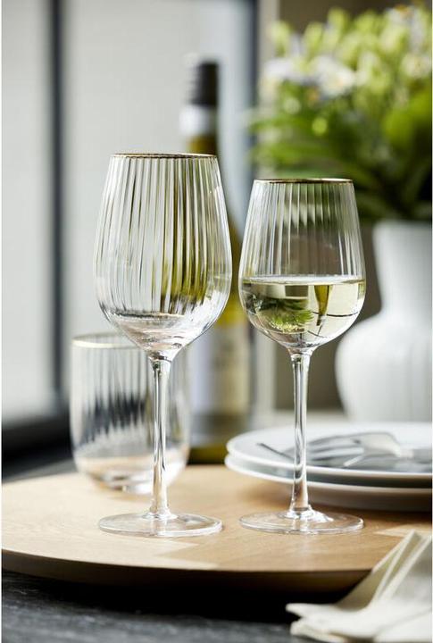 Actual product image Lyngby 40 cl - Glass - Clear/gould (400 cl, 4 Glasses, Red wine glasses)