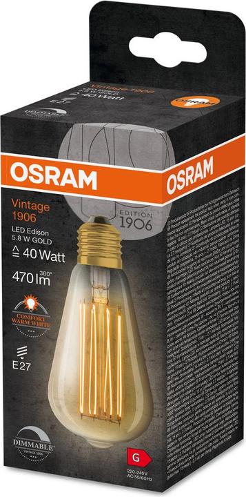 Immagine prodotto Osram Lampada vintage a LED (E27, 5.80 W, 470 lm, 4 x, G)
