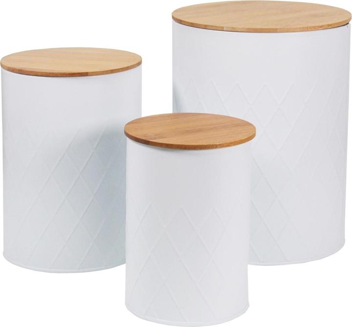 Immagine prodotto neuetischkultur Set di 3 barattoli bianchi con coperchio in legno (5.30 l)