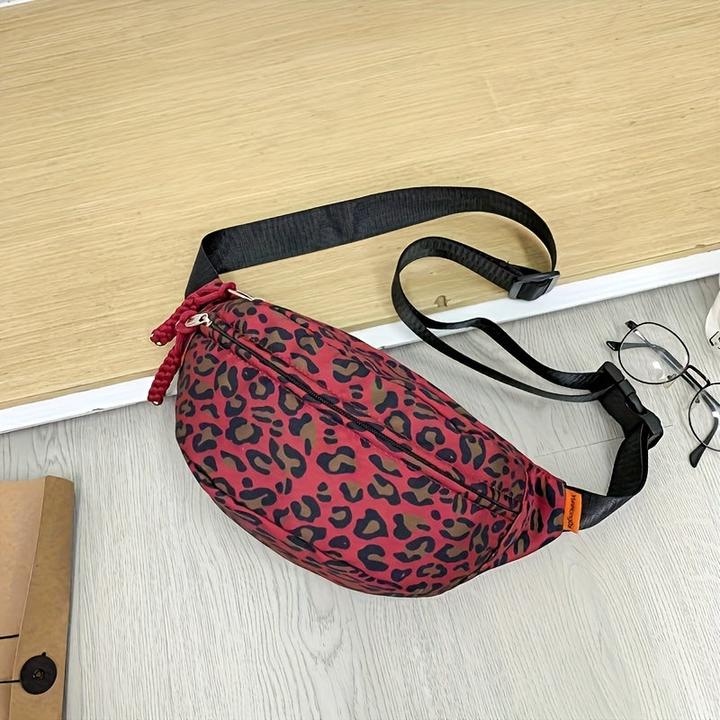 Only-Bags.Store Mode Leopard Print Chest Bag, vielseitig Kontrast Farbe Casual Waist Pack, multifunktionale
