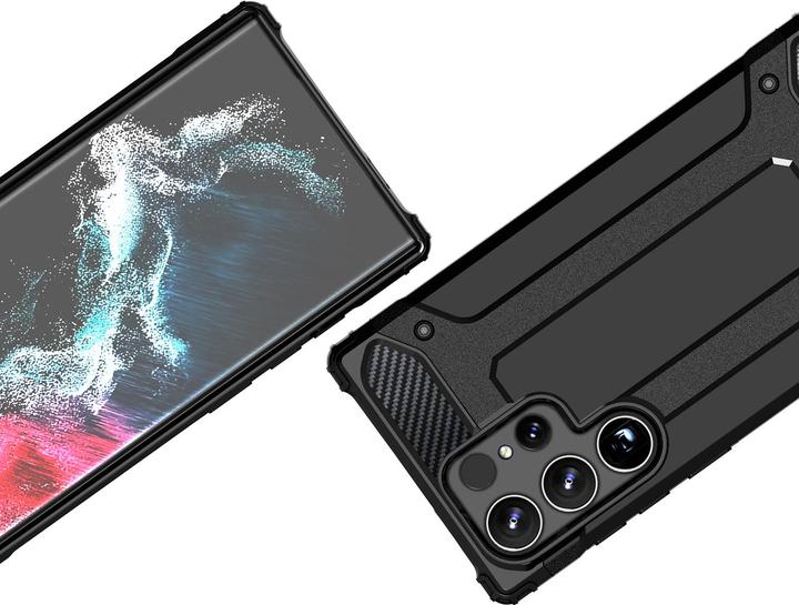 Produktbild Hurtel Hybrid Armor Case für Xiaomi Redmi Note 14 Pro 4G / 5G / Poco X7 - Schwarz (Xiaomi Poco X7 Pro)