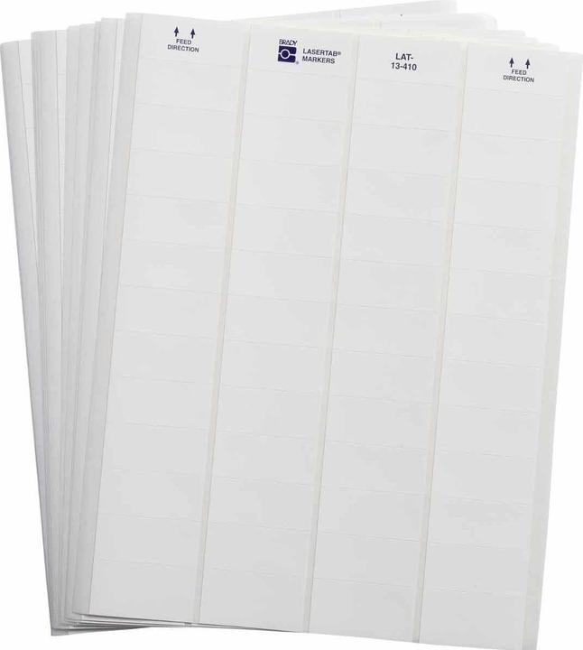 Produktbild Brady LAT-13-410-2.5, Polyolefin, Weiss, 47.63 x 21.16 mm, selbstzerstörend, US-Letter, 4-bahnig (2