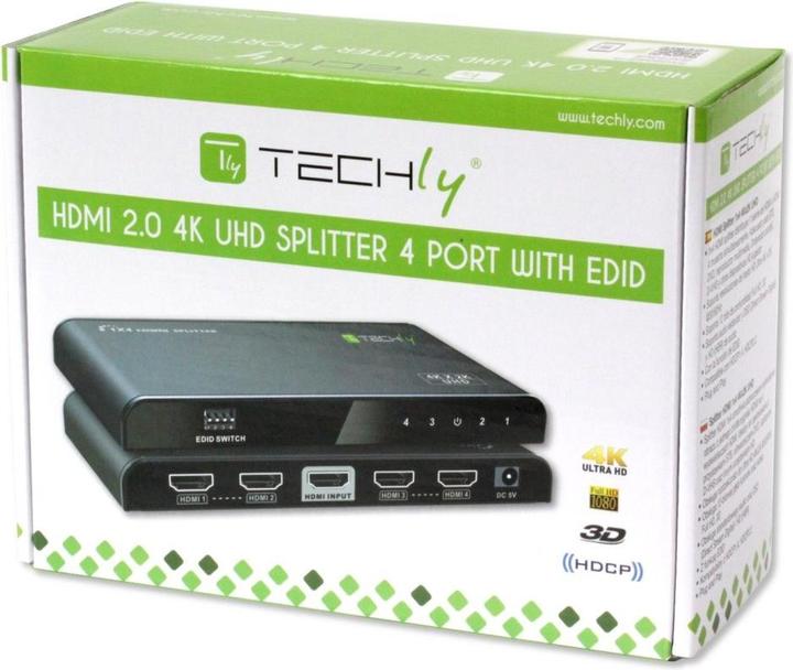 Produktbild Techly HDMI Splitter 4K UHD 3D Wege EDID