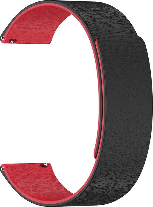 Techsuit - Watchband 18mm (W074) - Huawei Watch GT 4 41mm - Black / Red (Silikon)