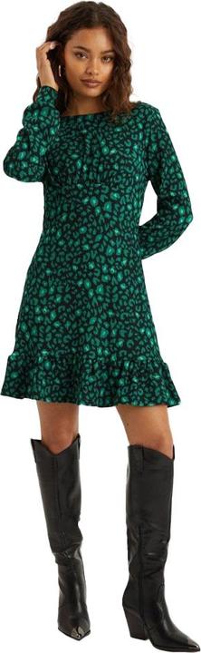Actual product image Dorothy Perkins Womens/Ladies Leopard Print Frill Hem Petite Mini Dress (34 D)